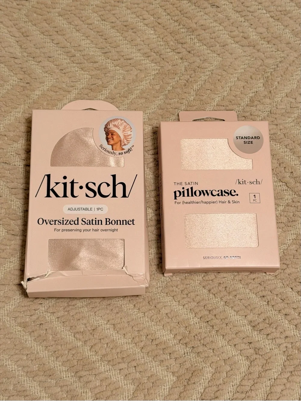 🤍Kitsch Pink Satin Oversized Bonnet and Pillowcase Set🤍